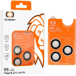 Grūdintas stiklas Tel Protect Titanium Lens 99% AR skirtas Apple iPhone 15 Pro/15 Pro Max skaidrus (objektyvui 3 vnt)