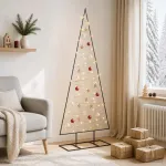 Metalinė eglutė su LED KUOPIO 150 cm &Scaron;ilta balta Plienas Juoda