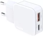 Accezz Ultra Slim GaN įkroviklis – USB-C + USB-A – 30 W – Baltas