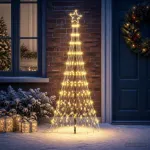 LED Kalėdų medis 180 cm 230 LED &Scaron;ilta balta Geležis Juoda