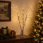 LED varinių &scaron;akų kalėdinė dekoracija 3 vnt. Ruda 62 cm Plienas