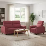 Sofa Sofos komplektas 2 vnt. Vyno raudona Audinys