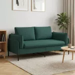 Dvita&scaron;kė sofa Tamsiai žalia 188 x 81 x 89 cm Audinys