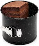 Atsegama kepimo forma su granitine danga ir auk&scaron;tais kra&scaron;tais, juoda, 14 &times; 14 &times; 12 cm