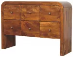 Artisan Furniture Darcy mango medienos komoda su 6 stalčiais, ka&scaron;tono atspalvio