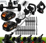 Akumuliatorinis trimeris, žoliapjovė Leo 3in1 su ratukais, 2 x 21 V Leo Tools, 650 W