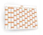 Orange Jufimi 2025 m. firminis didelio formato kalendorius-užra&scaron;ų knygelė 120x90 Oranžinis