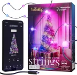 Twinkly Strings Usb-c Pearls 100 Led, Led girlianda su perlo formos lemputėmis, Rgb Led lemputės, įvairiaspalvės, lemputės dienai, suderinamos su Alexa ir Google Home, Usb-c, žalias kabelis, 6 m