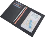 Myledershop odinė (nappa) id kortelės dėklas su rfid ir nfc apsauga, juodas, kreditinių kortelių dėklas