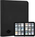 Card binder prekybos kortelėms 9 ki&scaron;enės, užsegamas mtg kortelių segtuvas su 432 &scaron;oninio įkrovimo ki&scaron;enėmis, kortelių albumas tinkamas tcg beisbolo futbolo sporto kortelėms, lengvas kortelių įdėjimas kolekcijos segtuvas juodas