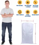 Lanyesky austas mai&scaron;as 10 vienetų 60 x 102 cm grūdų mai&scaron;as transportavimo mai&scaron;as, sutir&scaron;tintas smėlio mai&scaron;as apsaugai nuo potvynių, daugkartinio naudojimo smėlio mai&scaron;as pagamintas i&scaron; polipropileno. (baltas, 20 vnt.)