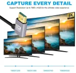 Aisens Hdmi 2.1 Kabelis 90&deg; Kampu 8k 60hz 4k 120hz 48gbps 0.5m