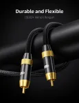 Emk Subwoofer kabelis Rca skaitmeninis koaksialinis 24k paauksuotas 5m