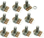 10 vnt. 5k Ohm Linijiniai Rotaciniai Potenciometrai, 15 mm velenas