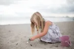 Scrunch sulankstomas kibiras - pudros rožinė smėlio dėžė vaikams