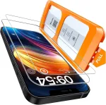 Tocol, skirtas iphone 12/12 pro, grūdintas stiklas, smūgiams atspari apsauginė stiklo automobilio montavimo 9h kietumo plėvelė, atspari įbrėžimams, pir&scaron;tų atspaudams, riebalams, burbulams, ekrano apsauga, skirta iphone 12/12