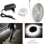 Folgemir 2 m &scaron;altai balta led lovos naktinė lemputė, lankstus led ap&scaron;vietimas su pir judesio jutikliu, pilnas komplektas su 12 v maitinimo &scaron;altiniu, ip65 vandeniui atspari led juosta vaikų lovoms, prie&scaron;kambario baldams