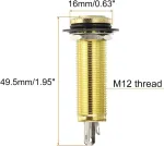 Elektrinės gitaros ir bosų lizdas 6.35mm stereo mono auksinis