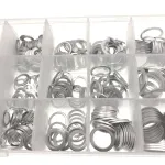 Jzk 450 x aliuminio plok&scaron;čios poveržlės, asortimentas, 10 dydžių: m6, m8, m10, m12, m14, m16, m18, m20, m22, m24