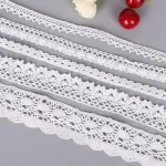 Nėrinių juostelė, 5 ritinėliai nėrinių juostelės balta vintažinė (10, 12, 16, 20, 27 mm), 22,5 m nėrinių apvadas, nėrinių juostelė balta vintažinė, rankdarbiams, vestuvėms, dekoravimui, scrapbooking'ui, dovanų dėžutei