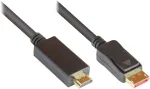 Displayport 1.4 į Hdmi 2.0 kabelis - 4k / Uhd @ 60hz - Premium - varinis laidininkas - adapterio kabelis su paauksuota jungtimi ir fiksavimu / trigubu ekranavimu - juodas - 3 m