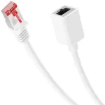 Deleycon 1 m Cat6 Patch kabelio ilgintuvas Ethernet Lan tinklo kabeliui interneto kabelis - Rj45 ki&scaron;tukas į Rj45 lizdą S/ftp Pimf 250 Mhz varinis - baltas