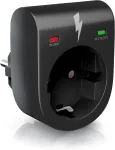 Csl Apsaugos nuo vir&scaron;įtampių lizdas - Apsaugos nuo žaibo adapteris - Schuko apsaugos adapteris - iki 3500 W - Ip 20 - Integruota apsauga nuo prisilietimo - Apsauga nuo vir&scaron;įtampių su Led funkcijos ekranu