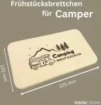 Camping pusryčių lenta su graviravimu - medinė pusryčių lenta kemperiui - juokinga dovana stovyklavimo draugams - duonos lenta - dovanos idėja lenta vyrams moterims - dekoratyvinis kemperis karavanas