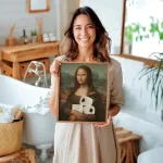 Plakatas Ohbimba&reg; Dekoratyviniai paveikslėliai vonios kambariui, plakatai ir meno atspaudai vonios kambariui ir svečių tualetui, auk&scaron;tos kokybės meno atspaudas jūsų sienos dekoravimui, juokingas tualetinio popieriaus menas, 21 x 30 cm, be rėmo