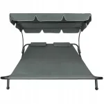 Sodo sofa su stogeliu dvivietė Comfort Summer Garden Relaxation Sun Lounger Bed