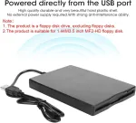 I&scaron;orinis 3.5 colių Usb diskelių įrenginys, juodas