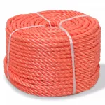 Susukta virvė, polipropilenas, 12mm, 100m, oranžinė