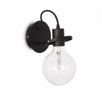 Sieninis &scaron;viestuvas Ideal Lux Wall lamp with 1 light Radijas, E27, juodas