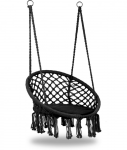 Boho stiliaus pakabinamas krėslas 80 cm | 150 kg | spalva: juoda