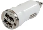 Toti T-CC22 dvigubas USB automobilinis įkroviklis su Lightning kabeliu 2.1A (Baltas)
