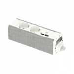 SCHNEIDER ELECTRIC UNICA SYSTEM+ MOD.UNIT 2XSCHUKO+USBA/C Baltas/Pilkas