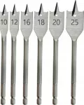 Grąžtas Dedra Plunksniniu medio grtu komplektas 6 vnt 10 12 16 18 20 25mm
