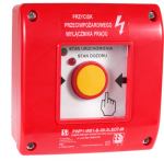 Spamel PWP1-W01-A-01-2LED7\. Ręczny przycisk przeciwpożarowego wyłącznika prądu PWP1 (1NC) su certyfikatem CNBOP - 2LED žalia/raudona 230V