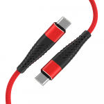 Fusion Accessories "Fusion Fishbone" USB-C į USB-C kabelis 65W | 3A | 1,5 m raudonas