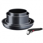 TEFAL | Keptuvės rinkinys Ingenio XL Force | L1589502 | Kepimas | Skersmuo 16cm/20cm/22cm/28 cm | Netinka indukcinei kaitlentei | Nuimama rankena | Juodas