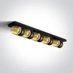 Lubinis &scaron;viestuvas 5x10W LED pavir&scaron;inis akcentinis &scaron;viestuvas, &scaron;lifuoto žalvario sp., GU10, 65505N/BBS