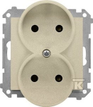 Kontakt-Simon Kontakt-Simon 55 TG2MCZ.01/144 ki&scaron;tukinis lizdas, dvigubas, neįžemintas, su langinėmis, modulis 16 A, 250V~, greitos jungtys, &scaron;ampano matinis