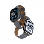 AmazingThing Class Band Leather apyrankė skirta Apple Watch 45 / 46 / 49 mm - pilkos spalvos