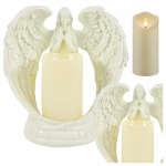 Realprices Dekoratyvinė figūrėlė, žvakidė, žvakės ornamentas, angelas, angelas, LED, kalėdinis sodas, 16 cm