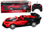 Sportinis automobilis su nuotolinio valdymo pultu RC 1:18, raudonas