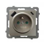Ospel GP-1GZPUSBAC/m/45 AS Viengubas lizdas su įžeminimu ir srovės kelio sklendėmis, su USB įkrovikliu A+C, atlasinis ap&scaron;vietimas GP-1GZPUSBAC/m/45
