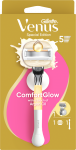 Gillette Venus ComfortGlow Argan Oil Skustuvas, 1 Keičiamos Skustuvo Galvutės, Sieninis Laikiklis