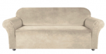 Trivietis veliūrinis sofos užvalkalas smėlio spalvos, 190&ndash;230 cm