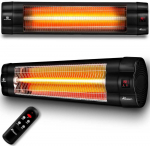 TRESKO infraraudonųjų spindulių &scaron;ildytuvas, 2500 W, su nuotolinio valdymo pultu, sieninis modelis, THSL-009