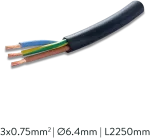 Maitinimo kabelis, 3 polių, 2250mm, skirtas EASY LINK sistemai, juodas, K2005340N